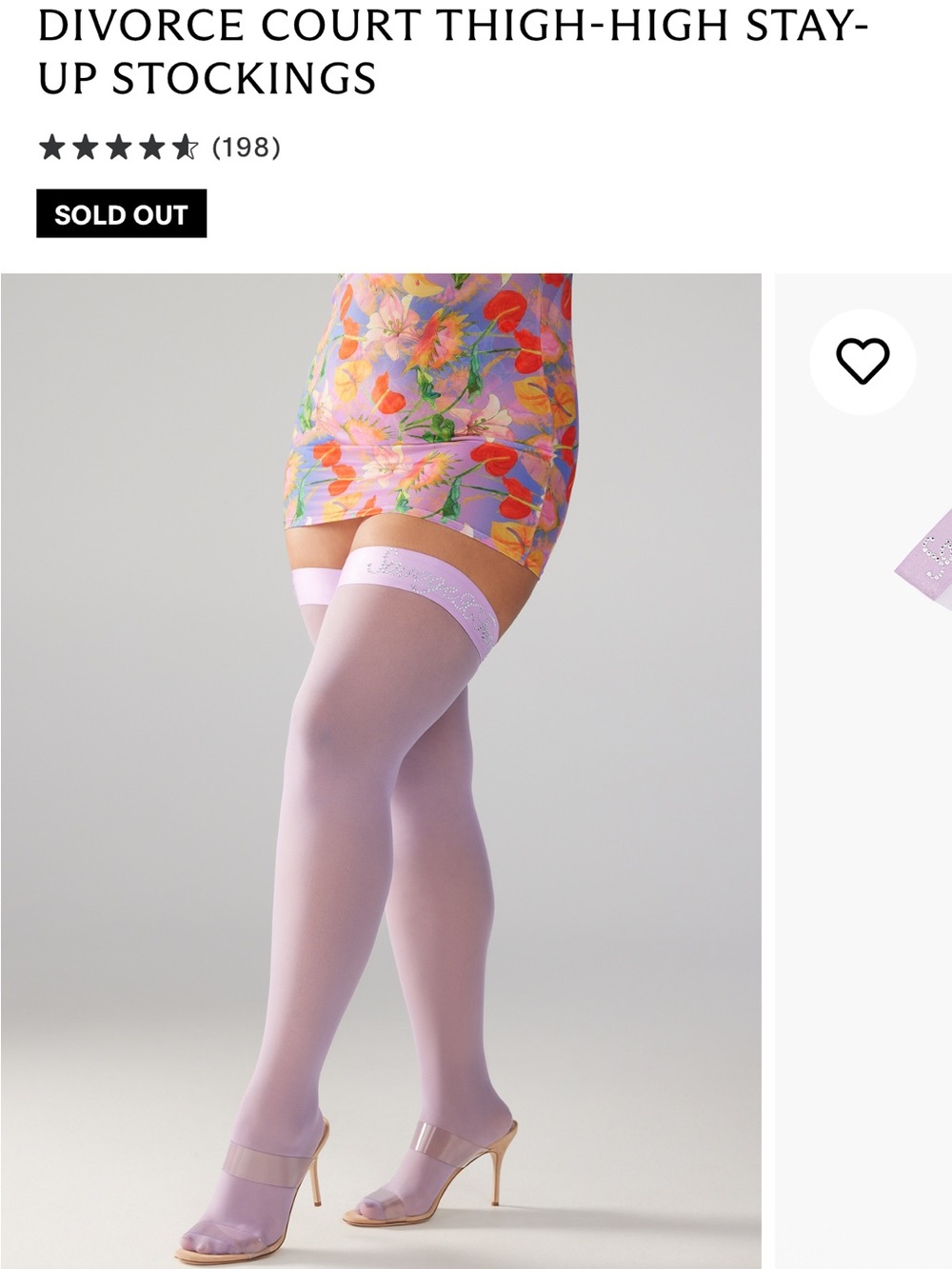 Savage X Fenty Divorce Court Lavender Thigh-High Stay-Up Stockings